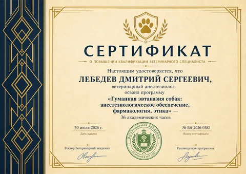Сертификат Лебедева Дмитрия Сергеевича — ВА-2026-0582