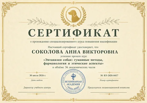 Сертификат Соколовой Анны Викторовны — ВЭ-2026-0417